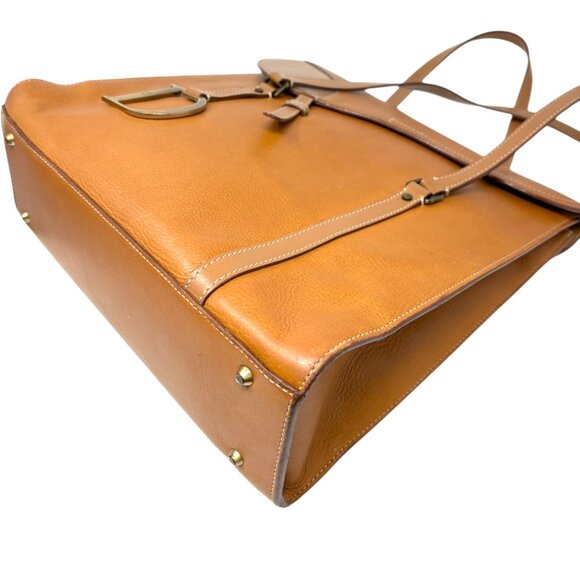 Christian Dior Vintage 2002 Logo Saddle Shoulder Tote Bag Camel Gold [106215] - Picture 8 of 15
